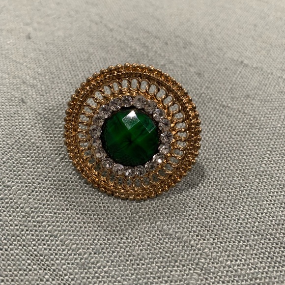 Adjustable statement Rhinestone ring with diamonds - Picture 3 of 3